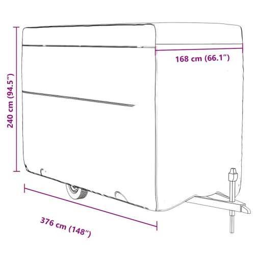 Navlaka za prikolicu za konje siva 376x168x240 cm - 376 x 168 x 240 cm 1 Cijena