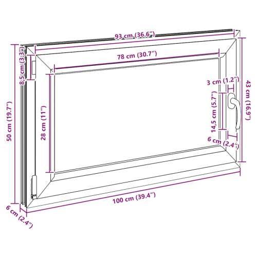 Podrumski prozor “RISOR” 100x50 cm Okretno-nagibni DIN lijevi bijeli - Bijela 100 x 50 cm (troslojni) 1 Naginjanje i okretanje l Cijena