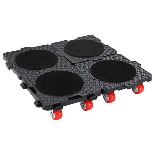 Kotačići za namještaj 4 kom s podizačem crni 13,5x13,5x4,2 cm 300 kg Cijena