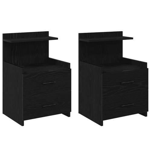 Noćni ormarići 2 kom s 2 ladice crne boje 40x36,5x62 cm - Crna 2 Cijena