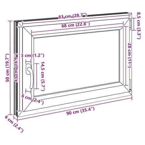 Podrumski prozor “RISOR” 90x50 cm Okretno-nagibni DIN desni bijeli - Bijela 90 x 50 cm (dvoslojni) 1 Naginjanje i okretanje desn Cijena