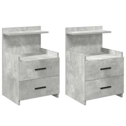 Noćni ormarići 2 kom s 2 ladice betonsko sive boje 40x36,5x62 cm - Beton siva 2 Cijena