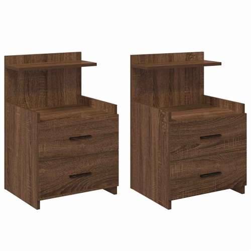 Noćni ormarići 2 kom s 2 ladice smeđi hrast 40x36,5x62 cm - Smeđi hrast 2 Cijena