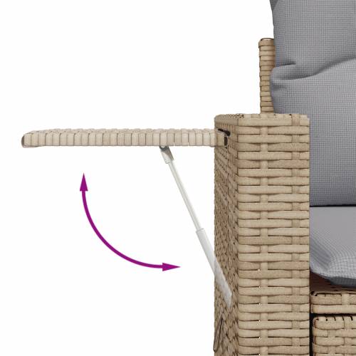 Set od 8 komada vrtnih sofa s jastučićima Bež poli ratan akacija Cijena