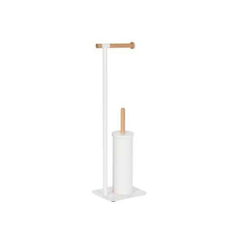 Stalak za WC Papir Home ESPRIT Bijela Prirodno Metal Bambus 22 x 16 x 68 cm Cijena