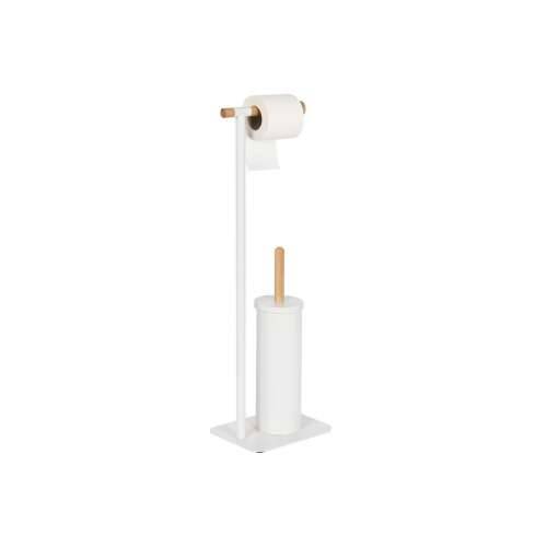 Stalak za WC Papir Home ESPRIT Bijela Prirodno Metal Bambus 22 x 16 x 68 cm Cijena