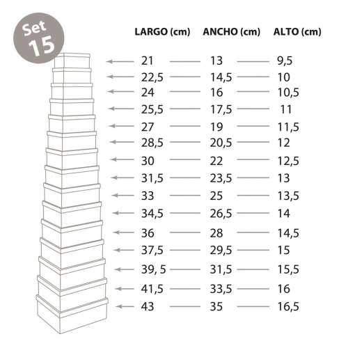 Set ukrasnih kutija Versa Laison Karton (15 Dijelovi) Cijena