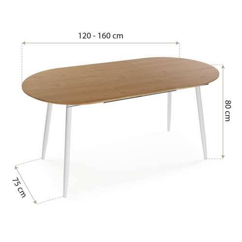 Blagavaonski stol Versa DOINYO  Bijela Metal Drvo MDF 80 x 75 x 160 cm Cijena