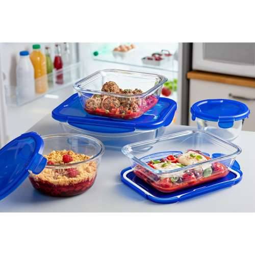 Posuda za čuvanje hrane Pyrex Plava Providan Okruglo 1,6 L (6 Dijelovi) Cijena