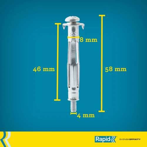Vijci i matice Rapid Ø 8 x 46 mm M4 x 58 mm Metal rastezanje 10 kom. Cijena