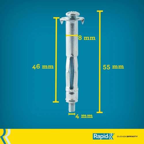 Vijci i matice Rapid Ø 8 x 46 mm M4 x 55 mm Metal rastezanje 10 kom. Cijena