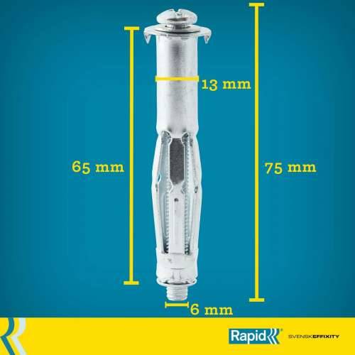 Vijci i matice Rapid Ø 13 x 65 mm M6 x 75 mm Metal rastezanje 10 kom. Cijena