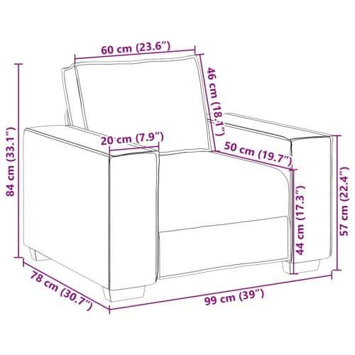 Sofa fotelja tamno siva 60 cm tkanina - Tamno siva 60 cm Cijena
