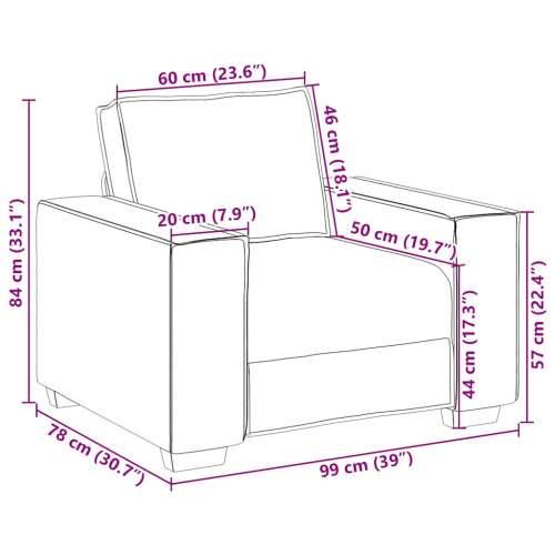 Sofa fotelja svijetlo siva 60 cm tkanina - Svjetlosiva 60 cm Cijena