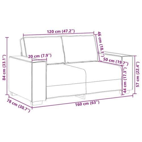 Dvosjed Kauč Taupe 120 cm Tkanina - Sivo-smeđa 120 cm Cijena