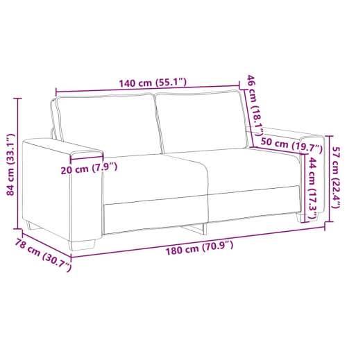 Dvosjed Sofa Oblačno Siva 140 cm Tkanina - Oblačnosiva 140 cm Cijena