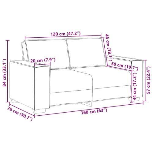Dvosjed Sofa Tamno siva 120 cm Tkanina - Tamno siva 120 cm Cijena