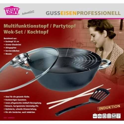 Tava za Wok GSW Čelik Kovani čelik Ø 32 cm 4 Dijelovi Cijena