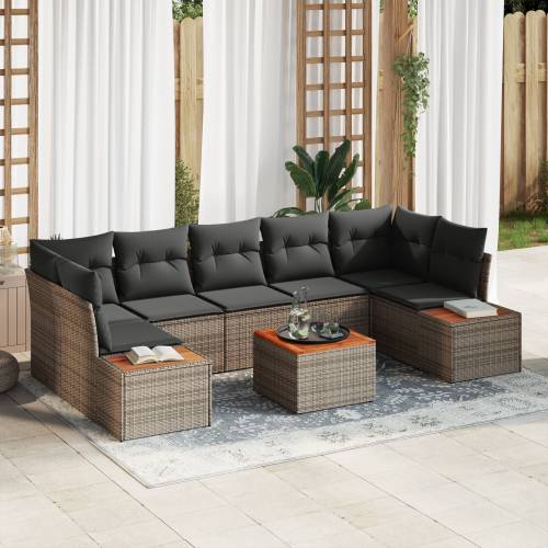 Set vrtnih sofa sa jastučićima Siva Poliratan Akacija Cijena