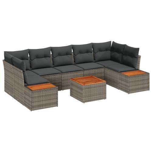 Set vrtnih sofa sa jastučićima Siva Poliratan Akacija Cijena