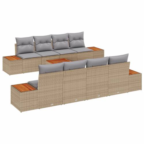 9-komadni vrtni sofa set s jastucima bež poli ratan akacija Cijena