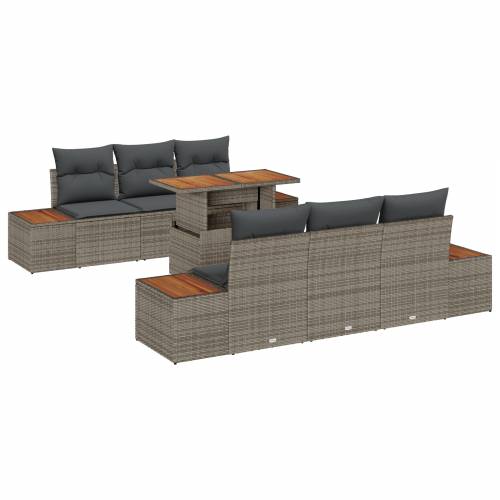 Set vrtnih sofa s jastučićima siva poli ratan Cijena