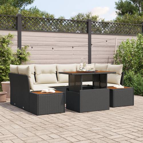 6-dijelni Vrtni sofa set s jastučićima Crni poli ratan Cijena
