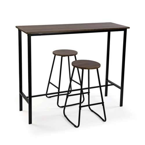 Komplet stola i 2 stolice Versa Crna PVC Metal Drvo MDF 40 x 120 x 100 cm Cijena