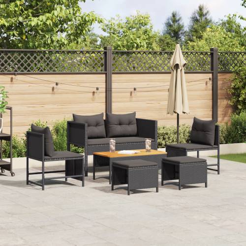vanjski sofa set - Crna Ratan, Drvo Srednji Izdržljiv Cijena