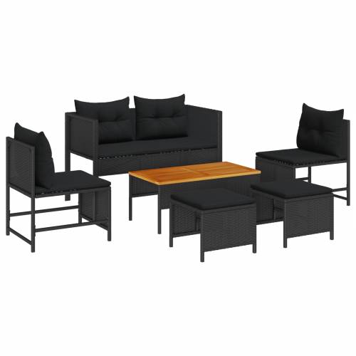 vanjski sofa set - Crna Ratan, Drvo Srednji Izdržljiv Cijena
