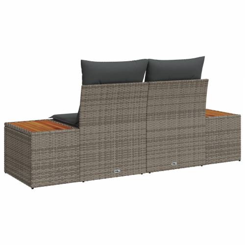 Dvosedna vrtna sofa sa skladištem i jastučićima siva poli ratan Cijena