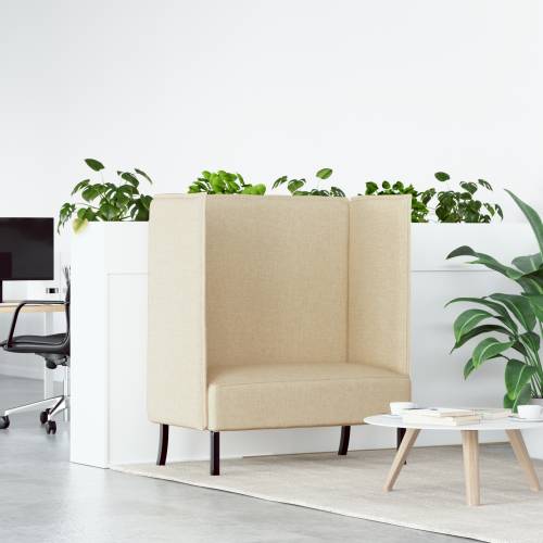 Kauč s visokim leđima Krem 109x56x121 cm Tkanina Cijena