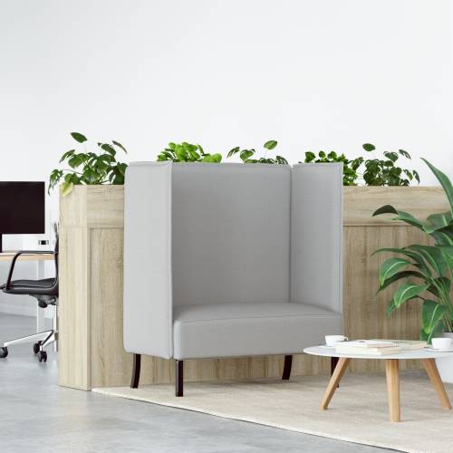 Sofa s Visokim Naslonom Siva 109x56x121 cm Tkanina Cijena