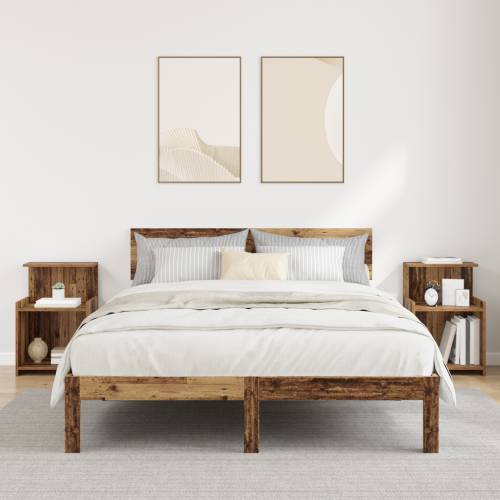 Noćni ormarići - 2 komada - Staro drvo - 40 x 35 x 60 cm - Konstruirano drvo Cijena