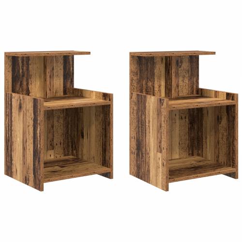Noćni ormarići - 2 komada - Staro drvo - 40 x 35 x 60 cm - Konstruirano drvo Cijena