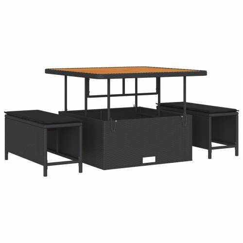 8-dijelni vrtni set sofa s jastučićima crni poli ratan akacija Cijena