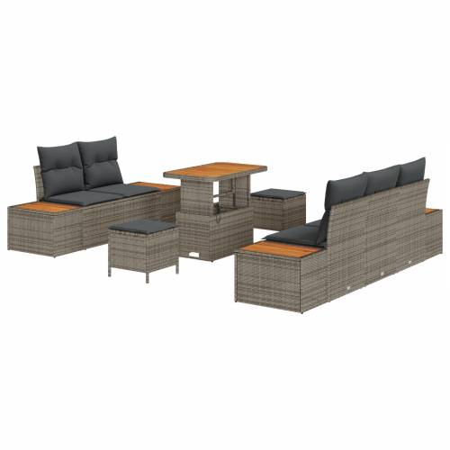 8 komada vrtni sofa set s jastučićima siva poli ratan akacija Cijena
