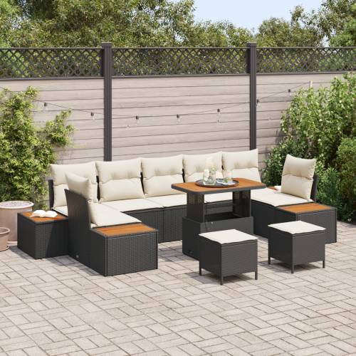 10 komada vrtni sofa set s jastuком Crni poli ratan akacija Cijena