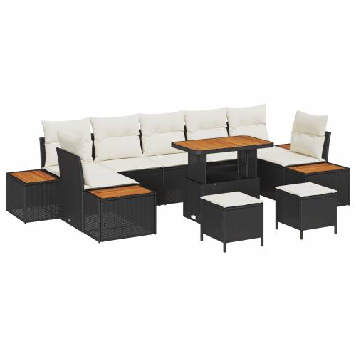 10 komada vrtni sofa set s jastuком Crni poli ratan akacija Cijena