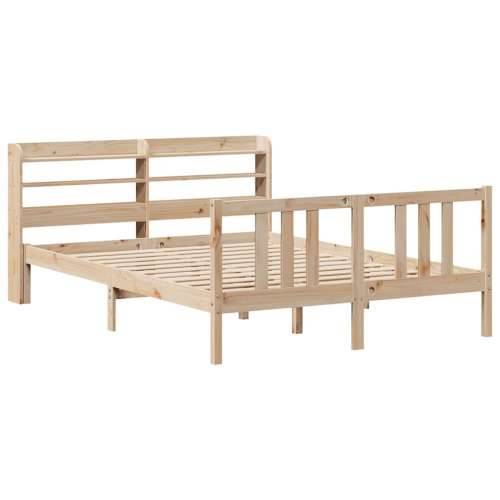 Okvir za krevet s uzglavljem 135 x 190 cm od masivne borovine - Smeđa 135 x 190 cm Cijena