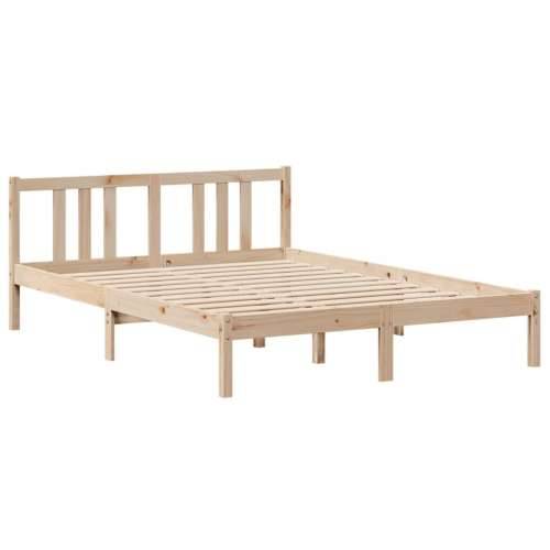 Okvir za krevet s uzglavljem 135 x 190 cm od masivne borovine - Smeđa 135 x 190 cm Cijena
