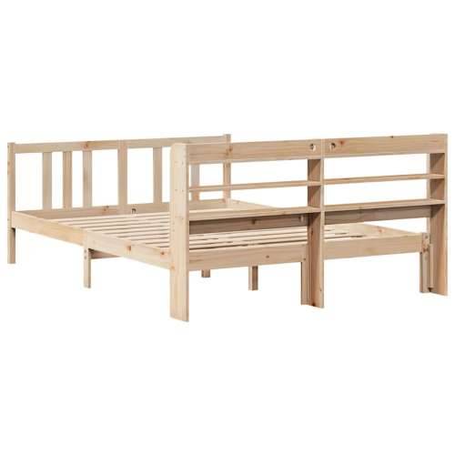 Okvir za krevet s uzglavljem 135 x 190 cm od masivne borovine - Smeđa 135 x 190 cm Cijena