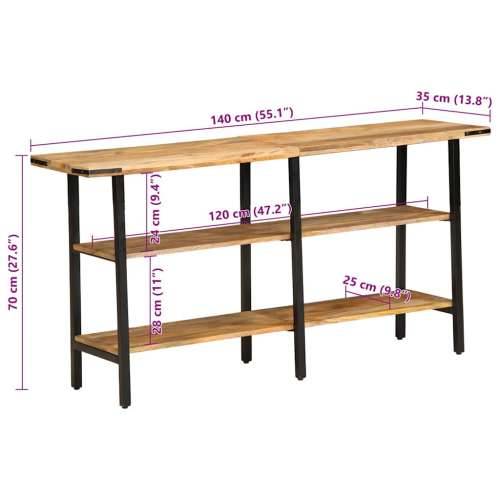Konzolni stol 140x35x70 cm od masivnog drva manga - 140x35x70 cm 1 Cijena