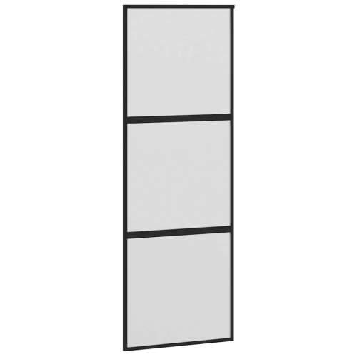 Klizna vrata s priborom 76 x 205 cm kaljeno staklo i aluminij - 76 x 205 cm (152.5 cm) 1 2 vodoravne šipke matt Cijena