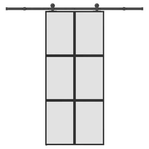 Klizna vrata s priborom 90 x 205 cm kaljeno staklo i aluminij - 90 x 205 cm (213.5 cm) 1 Rešetke 3 x 2 matt Cijena