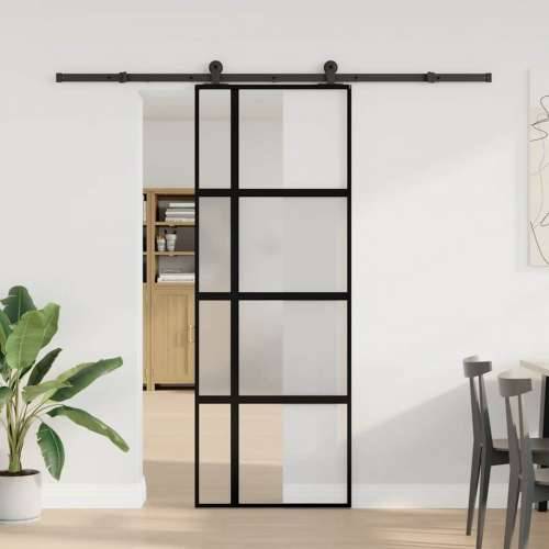 Klizna vrata s priborom 76 x 205 cm kaljeno staklo i aluminij - 76 x 205 cm (213.5 cm) 1 matt and transparent Cijena