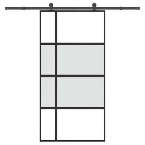 Klizna vrata s priborom 102,5x205 cm kaljeno staklo i aluminij - 102.5 x 205 cm (213.5 cm) 1 matt and transparent Cijena