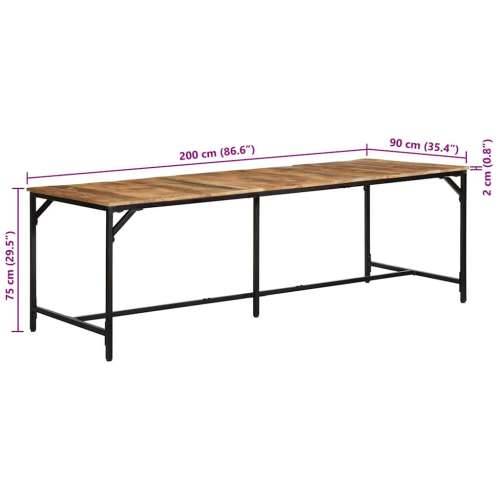 Blagovaonski stol 220x90x75 cm masivnog grubog drva manga - 220 x 90 x 75 cm 1 Cijena