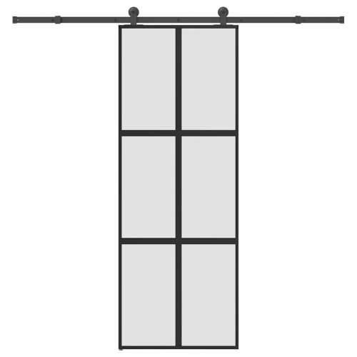 Klizna vrata s priborom 76 x 205 cm kaljeno staklo i aluminij - 76 x 205 cm (213.5 cm) 1 Rešetke 3 x 2 matt Cijena