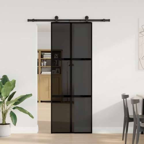 Klizna vrata s priborom 76 x 205 cm kaljeno staklo i aluminij - 76 x 205 cm (152.5 cm) 1 Rešetke 3 x 2 Tamna prozirna Cijena